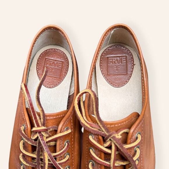 FRYE Brown Leather Low-Top Sneakers with Rawhide Laces – Size 8.5 - Picture 6 of 7